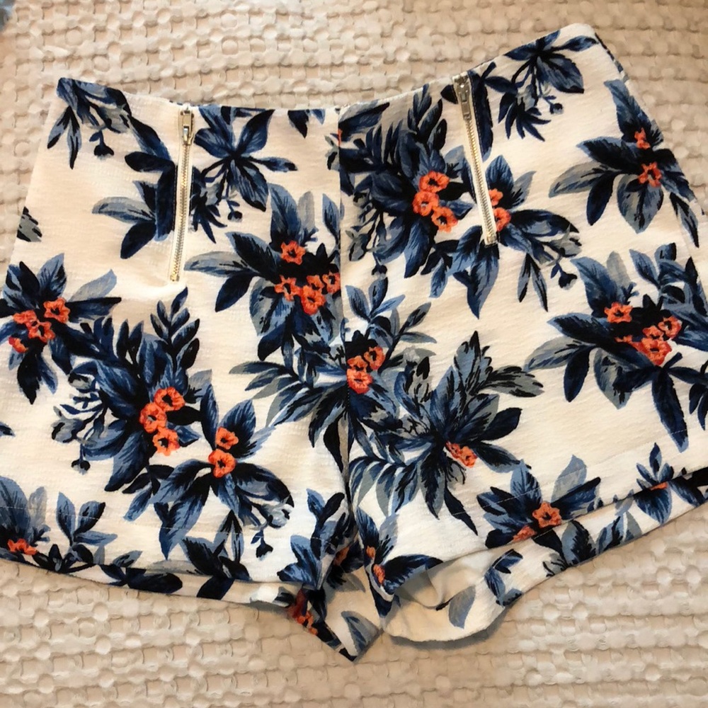 Floral Print High Waisted Shorts